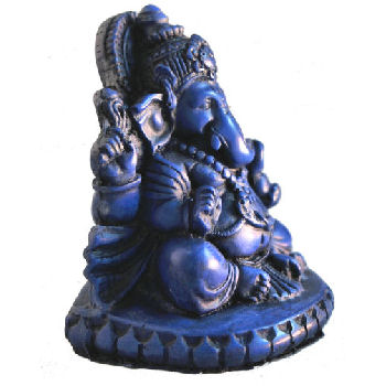 Sitting Ganesh Lapis Looking-small Ganesha Statue RG-090L - Click Image to Close
